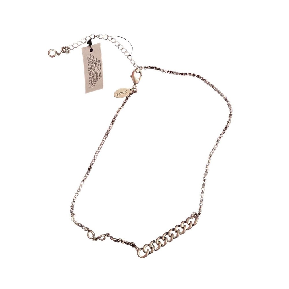 Chico's NWT Lara Status Single Strand Short Silver Tone Chain Necklace Orig. $50